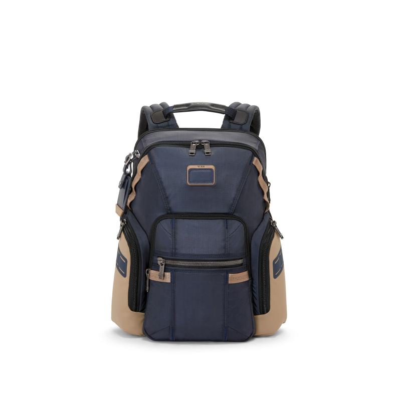 Tumi Alpha Bravo Navigation Backpack- Midnight Navy/Khaki 2 Tumi Alpha Bravo Navigation Backpack- Midnight Navy/Khaki 2