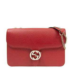 Gucci Interlocking G Chain Shoulder Bag - Red 2 Gucci Interlocking G Chain Shoulder Bag - Red 2