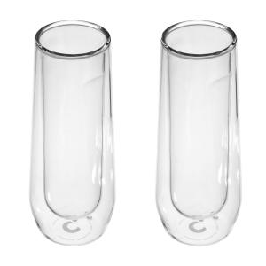 Corkcicle Glass Flute - 7Oz Double Pack - Clear 2 Corkcicle Glass Flute - 7Oz Double Pack - Clear 2