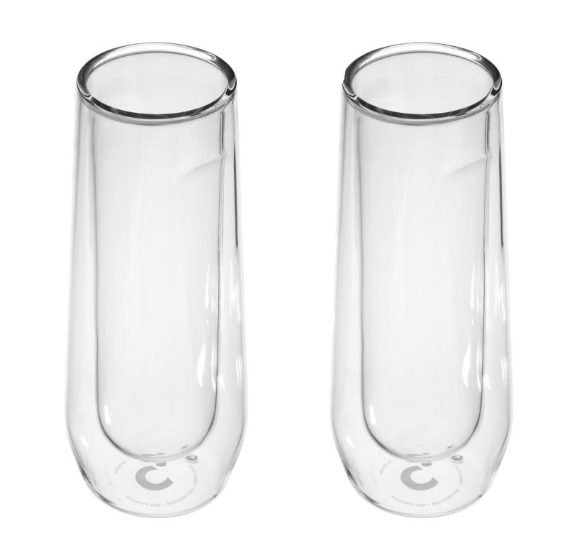 Corkcicle Glass Flute - 7Oz Double Pack - Clear 2 Corkcicle Glass Flute - 7Oz Double Pack - Clear 2