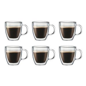 Bodum Bistro 6Pc 10 Oz. Double Wall Insulted Glass Mugs 2 Bodum Bistro 6Pc 10 Oz. Double Wall Insulted Glass Mugs 2
