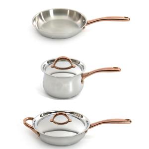 BergHoff Ouro Gold 18/10 Ss 4Pc Starter Set/Metal Lids 2 BergHoff Ouro Gold 18/10 Ss 4Pc Starter Set/Metal Lids 2