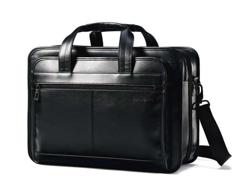 Samsonite® Leather Expandable Business Case - Black 2 Samsonite® Leather Expandable Business Case - Black 2
