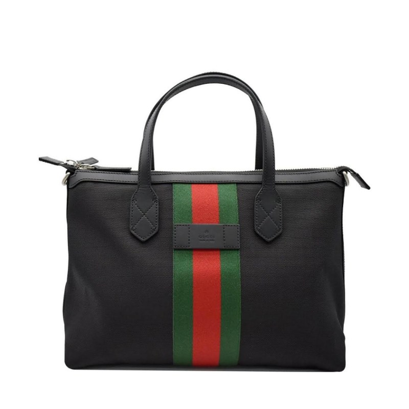 Gucci Black Web Stripe Tote Shoulder 2 Gucci Black Web Stripe Tote Shoulder 2