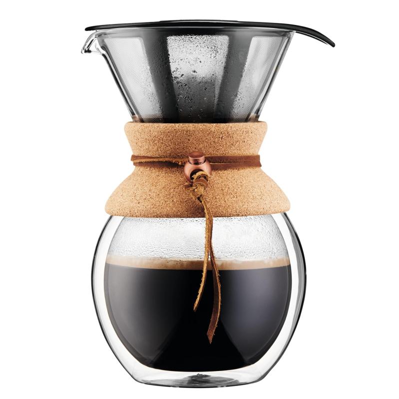 Bodum Pour Over 8 Cup Double Wall Coffeemaker W/ Cork Band 2 Bodum Pour Over 8 Cup Double Wall Coffeemaker W/ Cork Band 2