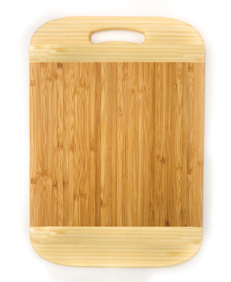 BergHoff Bamboo Rectangular Handled Cutting Board Two-Tone, 14.2X9.9X0.7" 2 BergHoff Bamboo Rectangular Handled Cutting Board Two-Tone, 14.2X9.9X0.7" 2