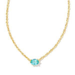 Kendra Scott Cailin Gold Pendant Necklace - Aqua Crystal 2 Kendra Scott Cailin Gold Pendant Necklace - Aqua Crystal 2