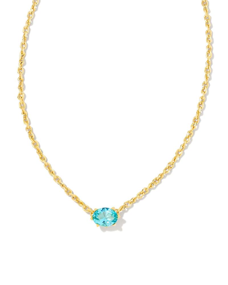 Kendra Scott Cailin Gold Pendant Necklace - Aqua Crystal 2 Kendra Scott Cailin Gold Pendant Necklace - Aqua Crystal 2