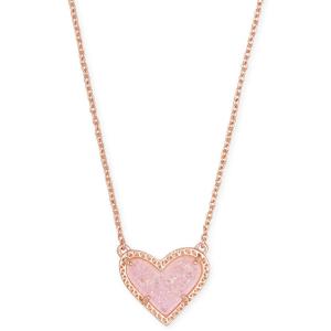 Kendra Scott Ari Heart Short Pendant Necklace - Rose Gold 2 Kendra Scott Ari Heart Short Pendant Necklace - Rose Gold 2