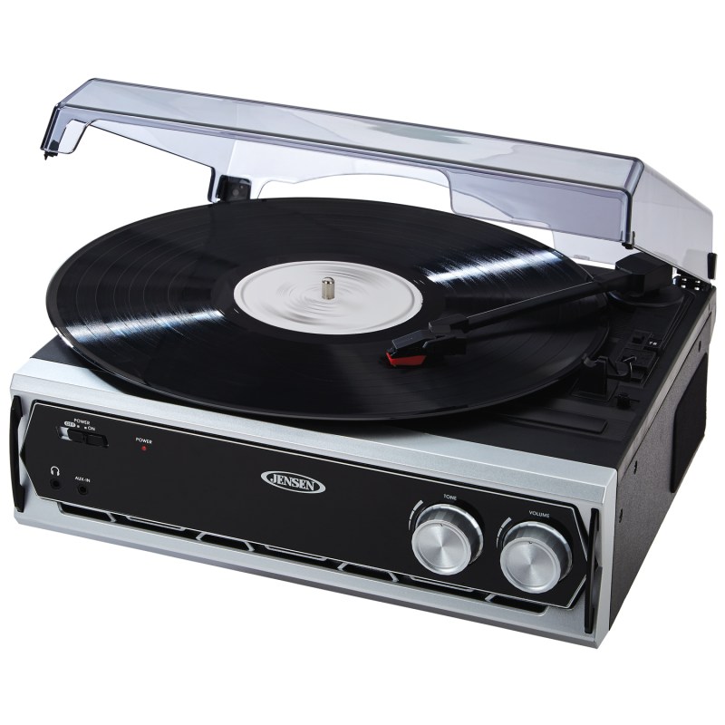 JensenĀ® 3-Speed Stereo Turntable w/ Built-in Speakers & Speed Adjustment (MP3 Conversion) 1 JensenĀ® 3-Speed Stereo Turntable w/ Built-in Speakers & Speed Adjustment (MP3 Conversion) 1