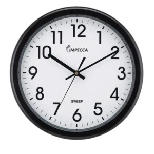 Impecca 12 Inch Quiet Movement Wall Clock Black 1 Impecca 12 Inch Quiet Movement Wall Clock Black 1