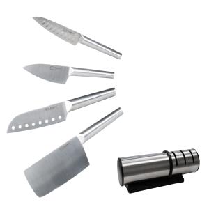 BergHoff Straight 5Pc Santoku Knife Set/Sharpener 2 BergHoff Straight 5Pc Santoku Knife Set/Sharpener 2