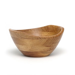 Lipper Oak Finish Small Wavy Rim Bowl 1 Lipper Oak Finish Small Wavy Rim Bowl 1
