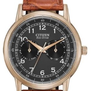 Citizen® Men%27s Corso Eco-Drive® Watch w/Black Dial & Brown Strap 1 Citizen® Men%27s Corso Eco-Drive® Watch w/Black Dial & Brown Strap 1