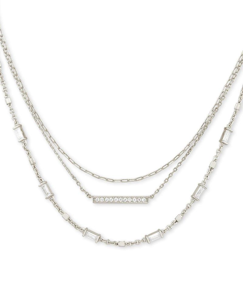Kendra Scott Addison Multi Strand Necklace - Rhodium Silver 2 Kendra Scott Addison Multi Strand Necklace - Rhodium Silver 2