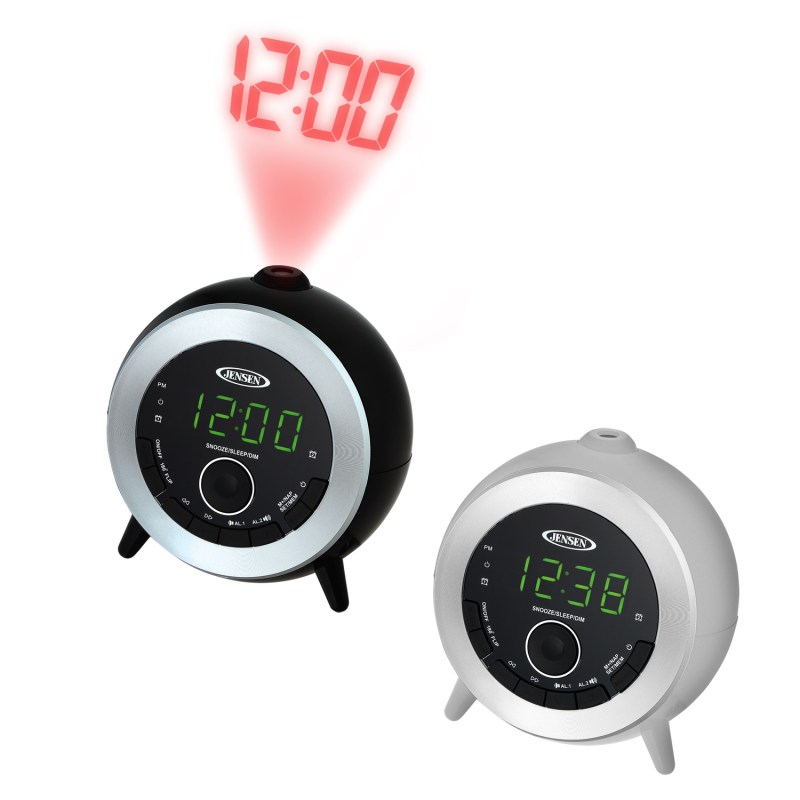 Jensen® Dual Alarm Projection Clock Radio - Silver 1 Jensen® Dual Alarm Projection Clock Radio - Silver 1