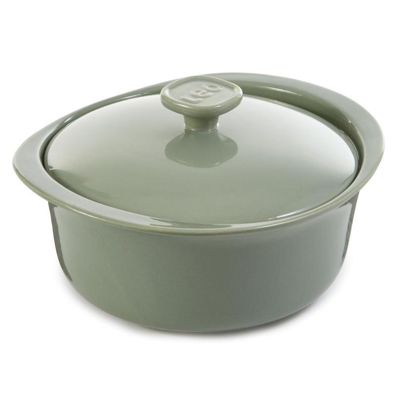 BergHoff Leo Balance Stoneware Casserole 9.5", 4.5Qt. w/Stone Cover, Sage 2 BergHoff Leo Balance Stoneware Casserole 9.5", 4.5Qt. w/Stone Cover, Sage 2