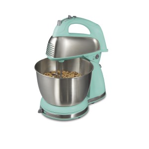Hamilton Beach Classic Stand Mixer, 4 Quart Stainless Steel Bowl, 6 Speeds - Aqua Blue 2 Hamilton Beach Classic Stand Mixer, 4 Quart Stainless Steel Bowl, 6 Speeds - Aqua Blue 2