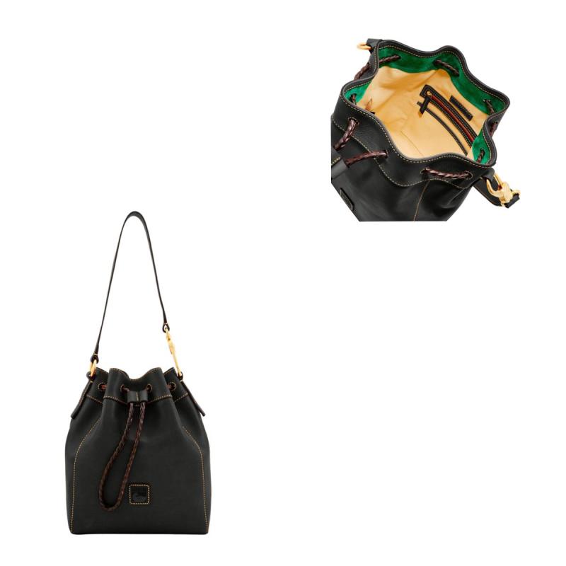 Dooney & Bourke Black Florentine Hattie Drawstring 2 Dooney & Bourke Black Florentine Hattie Drawstring 2