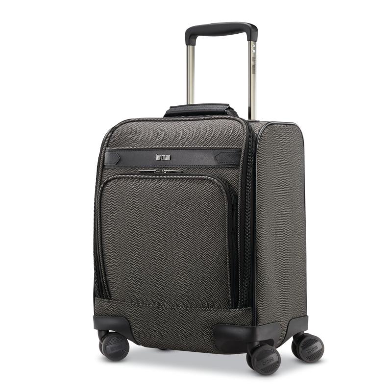 Hartmann Herringbone Deluxe Underseat Carry On Spinner Luggage - Black Herringbone 2 Hartmann Herringbone Deluxe Underseat Carry On Spinner Luggage - Black Herringbone 2