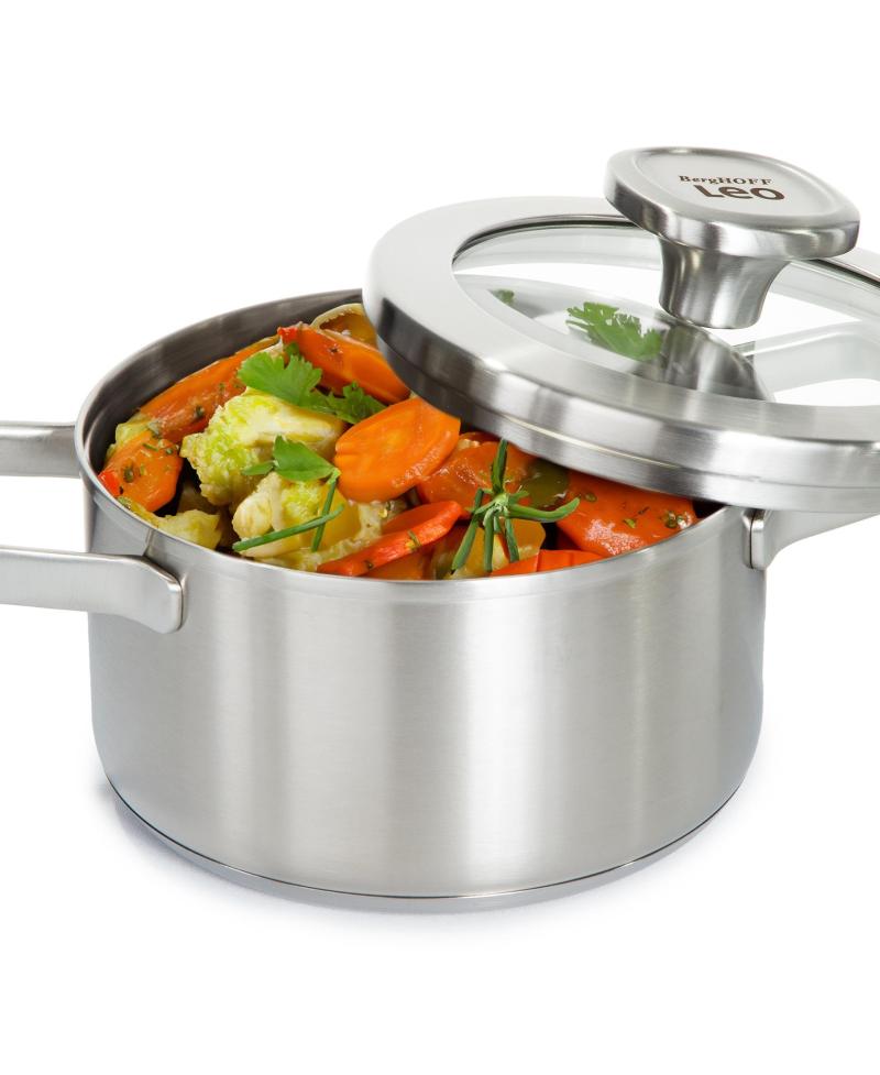 BergHoff Leo Graphite Recycled 6.25" Ss Cov Stockpot, 1.7Qt 2 BergHoff Leo Graphite Recycled 6.25" Ss Cov Stockpot, 1.7Qt 2