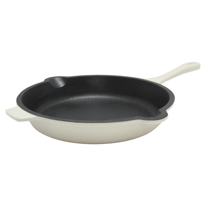 BergHoff Neo 10" Cast Iron Fry Pan, Meringue 2 BergHoff Neo 10" Cast Iron Fry Pan, Meringue 2