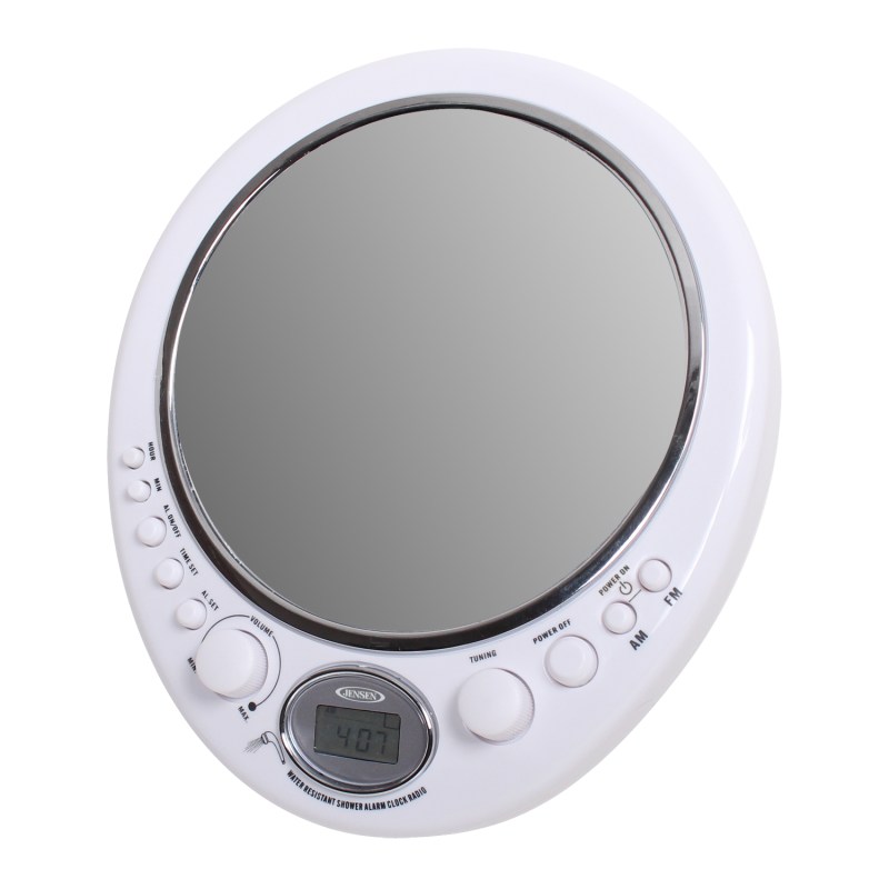 JensenĀ® AM/FM Alarm Clock Shower Radio w/ Fog Resistant Mirror 1 JensenĀ® AM/FM Alarm Clock Shower Radio w/ Fog Resistant Mirror 1