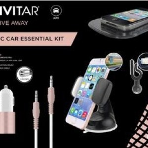 Vivitar® Rose Gold 5 Piece Car Essential Kit w/Phone Mounts 1 Vivitar® Rose Gold 5 Piece Car Essential Kit w/Phone Mounts 1