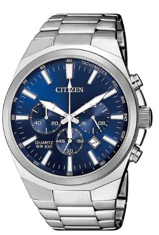 Citizen® Men%27s Quartz Chronograph Stainless Steel Watch w/Blue Dial 1 Citizen® Men%27s Quartz Chronograph Stainless Steel Watch w/Blue Dial 1