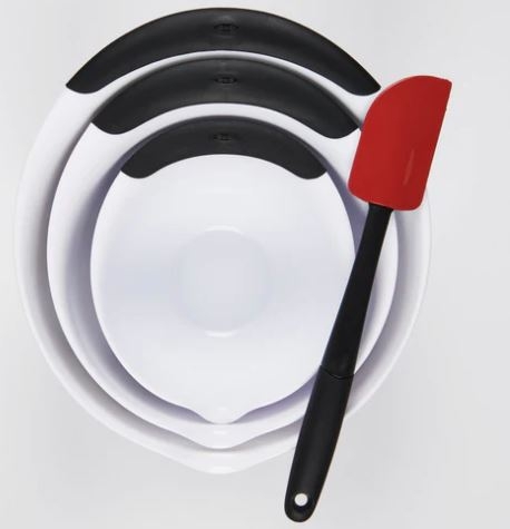 OXO Good Grips 3pc Mixing Bowl Set w/ Black Handles 1 OXO Good Grips 3pc Mixing Bowl Set w/ Black Handles 1