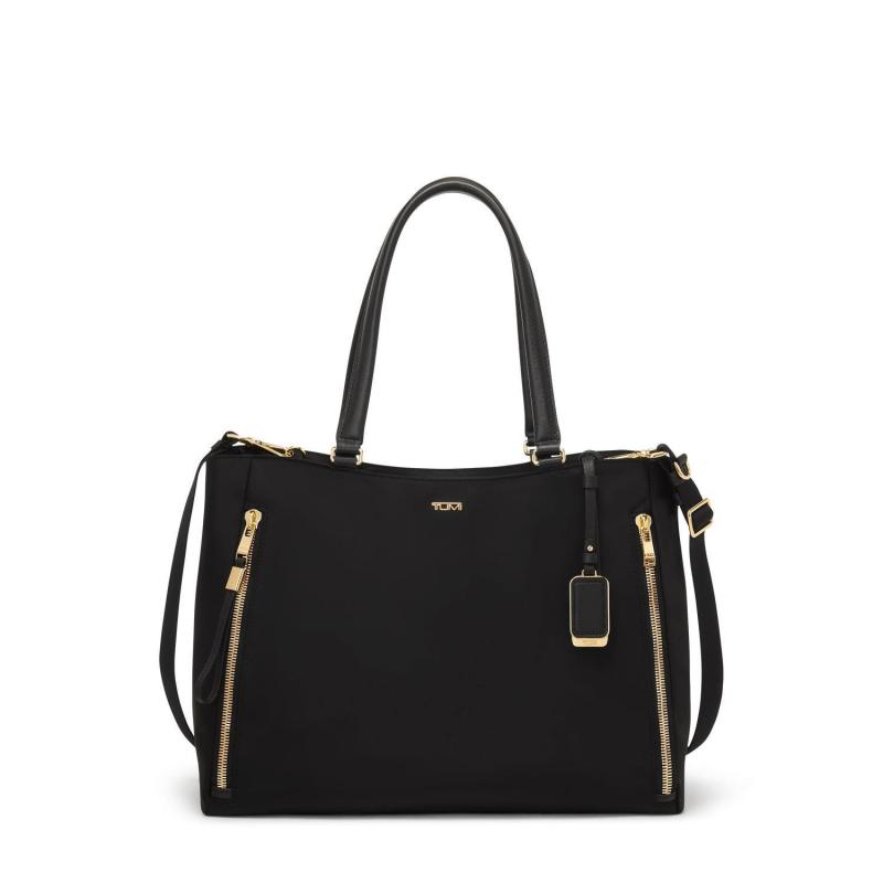Tumi Voyageur Valetta Large Tote- Black/Gold 2 Tumi Voyageur Valetta Large Tote- Black/Gold 2