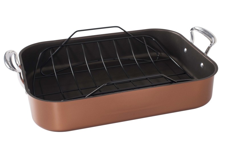 Nordic Ware Extra Large Copper Roaster W/Rack 2 Nordic Ware Extra Large Copper Roaster W/Rack 2