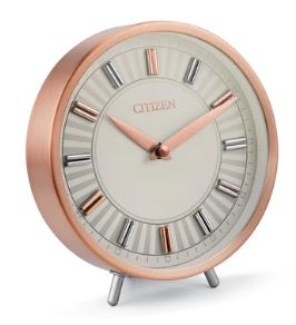 Citizen® Decorative Rose Gold-Tone Circular Tabletop Clock 1 Citizen® Decorative Rose Gold-Tone Circular Tabletop Clock 1