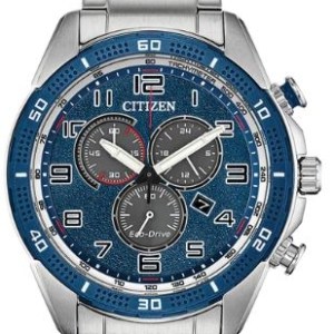 Citizen® Men%27s Eco-Drive® Chandler Chrono Stainless Steel Watch w/Blue Dial 1 Citizen® Men%27s Eco-Drive® Chandler Chrono Stainless Steel Watch w/Blue Dial 1