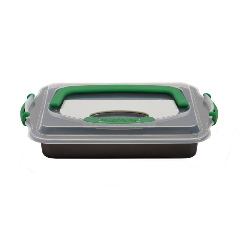 BergHoff Perfect Slice Covered Cake Pan W/ Tool 9"X13" 2 BergHoff Perfect Slice Covered Cake Pan W/ Tool 9"X13" 2