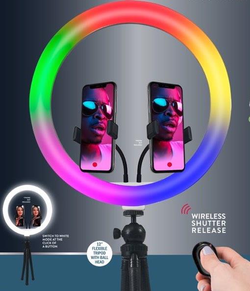 VivitarĀ® 12" Full 15-Color Ring Light w/White Light 1 VivitarĀ® 12" Full 15-Color Ring Light w/White Light 1