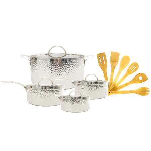 BergHoff Tri-Ply 18/10 Ss 13Pc Cookware Set, Hammered 2 BergHoff Tri-Ply 18/10 Ss 13Pc Cookware Set, Hammered 2