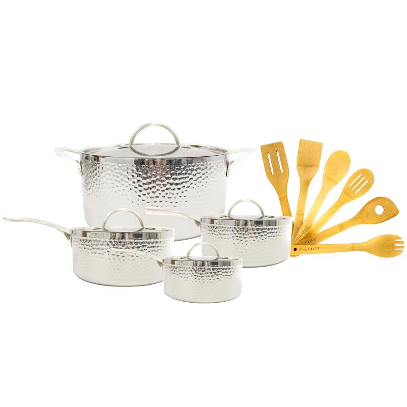 BergHoff Tri-Ply 18/10 Ss 13Pc Cookware Set, Hammered 2 BergHoff Tri-Ply 18/10 Ss 13Pc Cookware Set, Hammered 2