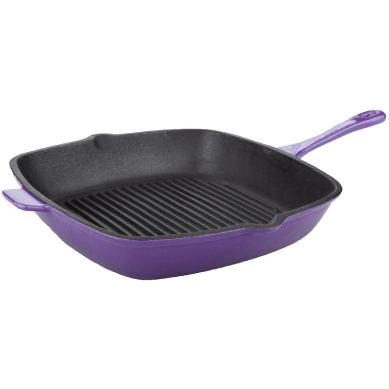 BergHoff Neo 11" Cast Iron Square Grill Pan, Purple 2 BergHoff Neo 11" Cast Iron Square Grill Pan, Purple 2