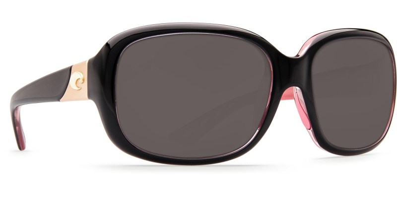 Costa Del Mar Gannet Sunglasses - (Frame) Shiny Black, Hibiscus; (Lens) Gray, 580P 2 Costa Del Mar Gannet Sunglasses - (Frame) Shiny Black, Hibiscus; (Lens) Gray, 580P 2