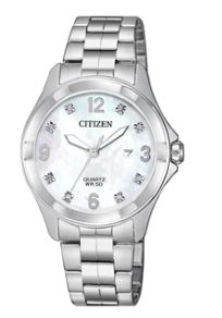 CitizenĀ® Ladies Quartz Stainless Steel Watch w/Mother-of-Pearl & Brilliant Crystal Dial 1 CitizenĀ® Ladies Quartz Stainless Steel Watch w/Mother-of-Pearl & Brilliant Crystal Dial 1