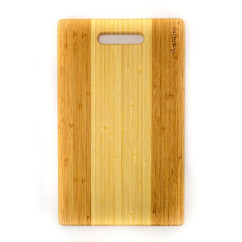 BergHoff Bamboo Rectangular Cutting Board, Two-Tone With Handle, 14.2X8.7X0.7" 2 BergHoff Bamboo Rectangular Cutting Board, Two-Tone With Handle, 14.2X8.7X0.7" 2