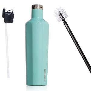 Corkcicle® 25 Oz. Canteen W/Bottle Brush & Canteen Cap W/Straw - Gloss Turquoise 2 Corkcicle® 25 Oz. Canteen W/Bottle Brush & Canteen Cap W/Straw - Gloss Turquoise 2