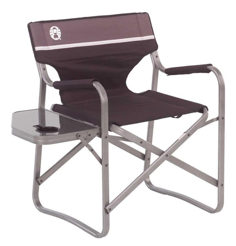 Coleman Aluminum Deck Chair W/ Side Table 2 Coleman Aluminum Deck Chair W/ Side Table 2
