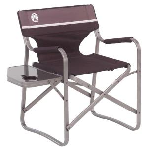 Coleman Aluminum Deck Chair W/ Side Table 2 Coleman Aluminum Deck Chair W/ Side Table 2