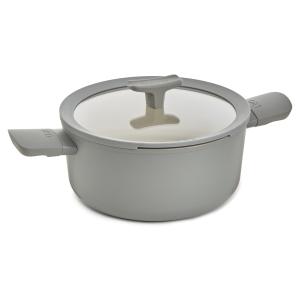 BergHoff Leo Balance Ns Ceramic Stockpot 10", 4.6Qt. w/Glass Lid, Recycled Aluminum, Moonmist 2 BergHoff Leo Balance Ns Ceramic Stockpot 10", 4.6Qt. w/Glass Lid, Recycled Aluminum, Moonmist 2