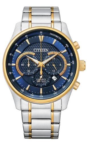 Citizen® Men%27s Quartz Two-Tone Chronograph Watch w/Blue Dial 1 Citizen® Men%27s Quartz Two-Tone Chronograph Watch w/Blue Dial 1