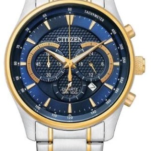 Citizen® Men%27s Quartz Two-Tone Chronograph Watch w/Blue Dial 1 Citizen® Men%27s Quartz Two-Tone Chronograph Watch w/Blue Dial 1