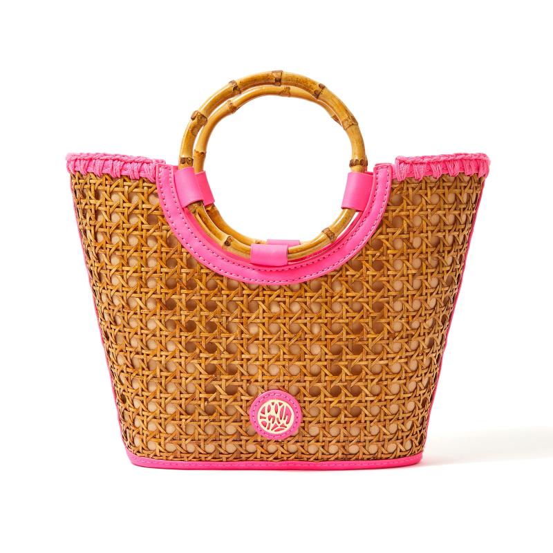 Lilly Pulitzer Mini Grotto Cane Tote - Aura Pink 2 Lilly Pulitzer Mini Grotto Cane Tote - Aura Pink 2