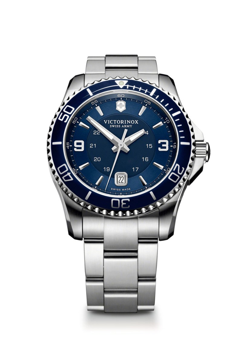 Victorinox Swiss Army Corporate Gifts Maverick Large Blue Bezel Dial Silver Stainless Steel Watch 2 Victorinox Swiss Army Corporate Gifts Maverick Large Blue Bezel Dial Silver Stainless Steel Watch 2